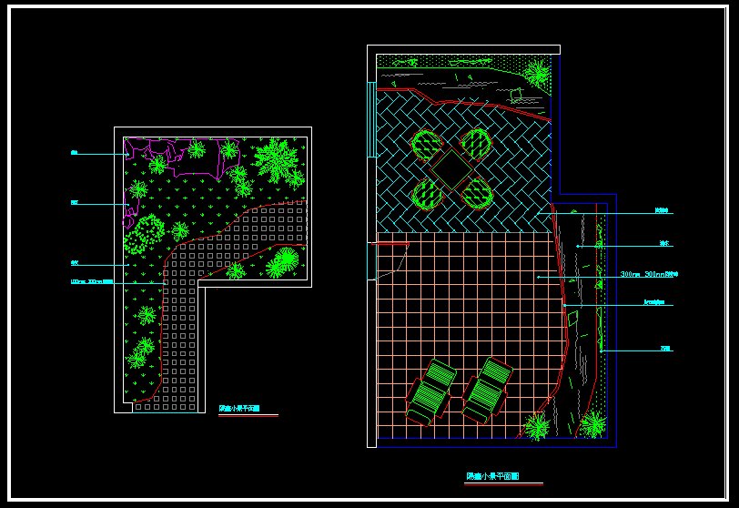 ★景觀設計Autocad模板 景觀園藝配置 景觀流水設計 景觀配景 景觀施工圖 景觀園藝 景觀植栽